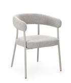 Scaun Giaele, Bizzotto, 59.5x56.5x75.5 cm, poliester Boucle, gri/grej
