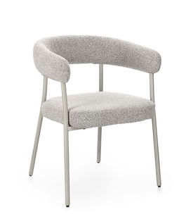 Scaun Giaele, Bizzotto, 59.5x56.5x75.5 cm, poliester Boucle, gri/grej