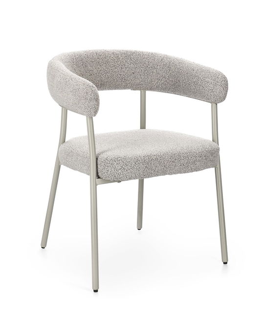 Scaun Giaele, Bizzotto, 59.5x56.5x75.5 cm, poliester Boucle, gri/grej