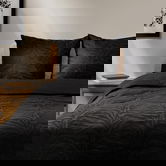 Lenjerie de pat dubla Lyra, Homla, 3 piese, 160x200 cm, bumbac, negru