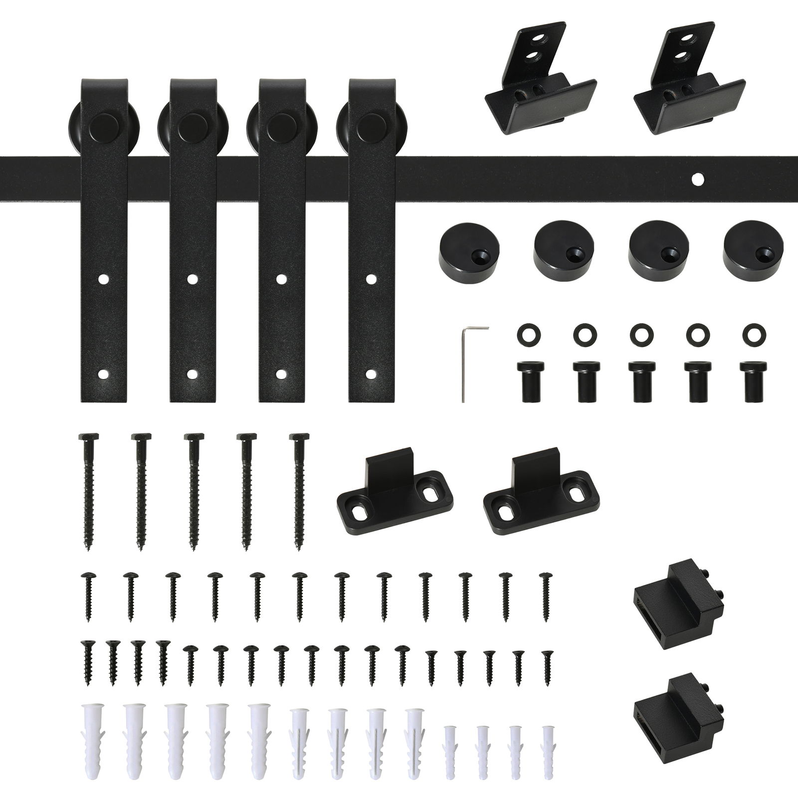 HOMCOM Set Complet Ușă Glisantă de 183 cm - Perfect pentru orice spațiu | Aosom Romania