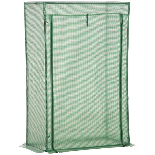 Sera Outsunny cu ușă, seră de iarnă din oțel, seră pentru balcon, grădină, seră de roșii 100x50x150cm, seră de roșii pentru roșii, legume, flori, plante, verde | Aosom Romania
