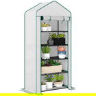 Outsunny Seră de grădină Seră 5 nivele cu o ușă rulantă, Foliu din PE Rezistent întărit dim. 90L x 49l x 193H cm | Aosom Romania