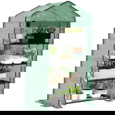 Outsunny Seră de Grădină Balcon cu Rafturi 4 Nivele 90L x 49l x 160H cm Oțel galvanizat folie Detasabila PE Densitate înaltă Verde | Aosom Romania