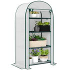 Outsunny Seră de grădină seră de balcon rezistentă la UV ușă rolo 4 rafturi acoperiș PE 80 x 50 x 160 cm alb | Aosom Romania
