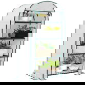 Outsunny Seră de grădină seră de balcon rezistentă la UV ușă rolo 4 rafturi acoperiș PE 80 x 50 x 160 cm alb | Aosom Romania