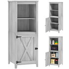 Outsunny Căsuță de unelte cu ușă de grajd, rafturi reglabile, design subțire, lemn de brad, Gri deschis | Aosom Romania