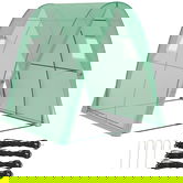 Outsunny Sera cu Arc, Saci de nisip și Acoperiș din Plastic, 2 Uși Glisante, Ferestre din Plasă, portabil, 1,8 x 1,8 x 2 m, Verde | Aosom Romania