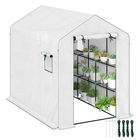 Outsunny Sera de grădină 3 m² cu rafturi 3 niveluri, PE renforcée 135 g/m² anti-UV, ușă rulabilă și ferestre din plasă | Aosom Romania