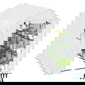 Outsunny Sera de grădină 3 m² cu rafturi 3 niveluri, PE renforcée 135 g/m² anti-UV, ușă rulabilă și ferestre din plasă | Aosom Romania