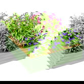 Outsunny Pat de grădină, Jardiniere cu structură de oțel, Verde, 120 x 120 x 30 cm | Aosom Romania