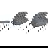 Outsunny Set de mobilier de grădină exterior din rășină întrețesută 2 persoane cu perne de 15 cm grosime gri | Aosom Romania