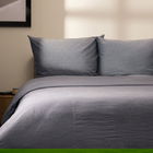 Lenjerie de pat King Size, Gossy, Homla, 3 piese, 200x220 cm, bumbac, albastru/gri