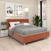 Oferta Pat tapitat ARISA, 160x200, suport saltea, catifea Roz cu saltea inclusa