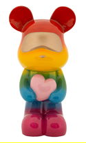 Figurina /sculptura decorativa Rainbow Standing Teddy, Mauro Ferretti, 22.5x17.5x42.5 cm, polirasina, multicolor