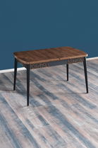 Masa de sufragerie extensibila, Beckley, Amalfi Motif, 131.5x79.5x76.5 cm, Nuc / Negru
