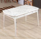 Masa de sufragerie extensibila, Beckley, Carrara, 132x79x76.5 cm, Alb/Gri
