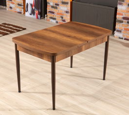 Masa de sufragerie extensibila, Beckley, Trend Barok, 132x79x76.5 cm, Nuc / Maro