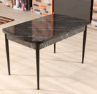 Masa de sufragerie extensibila, Beckley, Trend Bendır, 132x79x76.5 cm, Alb/Negru