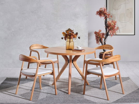 Set masă și scaune (4 piese), Fairfax, Lindy, Natural