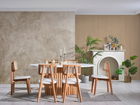 Set masă și scaune (6 piese), Fairfax, Pera, Alb / Natural