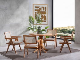 Set masă și scaune (4 piese), Fairfax, Roma, Natural