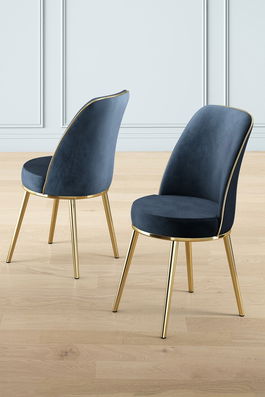 Set scaune (6 bucăți), Charlotte, Pefa, Antracit / Aur