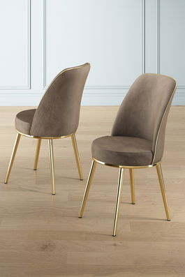 Set scaune (6 bucăți), Charlotte, Pefa, Cappuccino / Aur