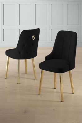 Set scaune (6 bucăți), Charlotte, Newa, Negru