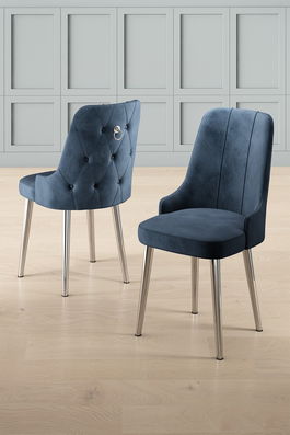 Set scaune (6 bucăți), Charlotte, Newa, Antracit / Crom