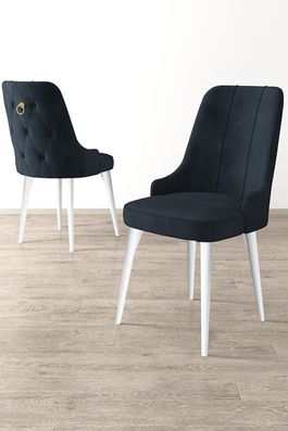 Set scaune (6 bucăți), Charlotte, Newa, Antracit / Negru