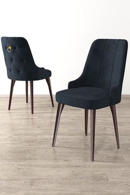 Set scaune (6 bucăți), Charlotte, Newa, Antracit/Maro