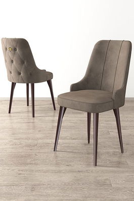 Set scaune (6 bucăți), Charlotte, Newa, Cappuccino/Maro