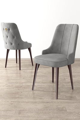 Set scaune (6 bucăți), Charlotte, Newa, Gri/Maro