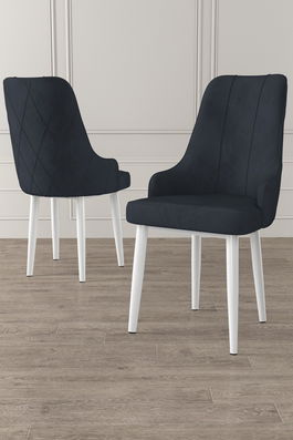 Set scaune (6 bucăți), Charlotte, Trex, Antracit/Alb