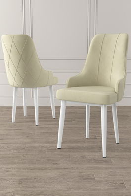 Set scaune (6 bucăți), Charlotte, Trex, Crem/Alb