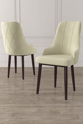 Set scaune (6 bucăți), Charlotte, Trex, Crem/Maro