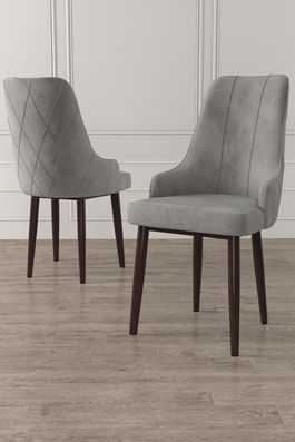 Set scaune (6 bucăți), Charlotte, Trex, Gri/Maro