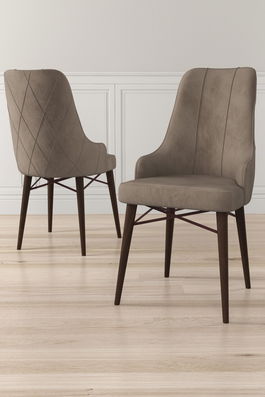 Set scaune (6 bucăți), Charlotte, Neta, Cappuccino/Maro