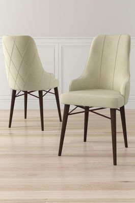 Set scaune (6 bucăți), Charlotte, Neta, Crem/Maro