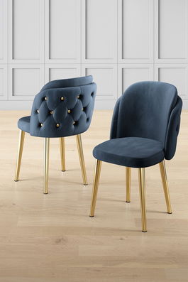 Set scaune (6 bucăți), Charlotte, Axle, Antracit / Aur