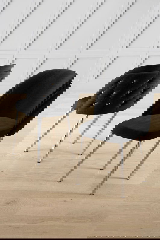 Set scaune (6 bucăți), Charlotte, Axle, Negru / Crom