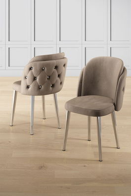 Set scaune (6 bucăți), Charlotte, Axle, Cappuccino / Chrome