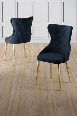 Set scaune (6 bucăți), Charlotte, Alpa, Antracit / Aur