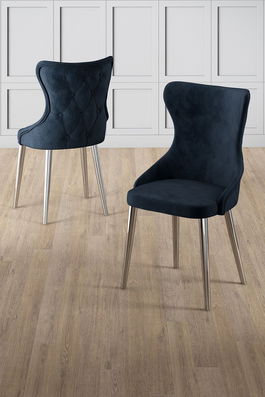 Set scaune (6 bucăți), Charlotte, Alpa, Antracit / Crom