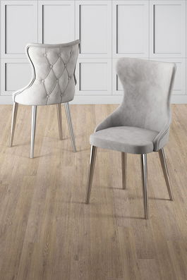 Set scaune (6 bucăți), Charlotte, Alpa, Gri/Crom