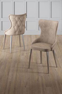 Set scaune (6 bucăți), Charlotte, Alpa, Cappuccino / Chrome