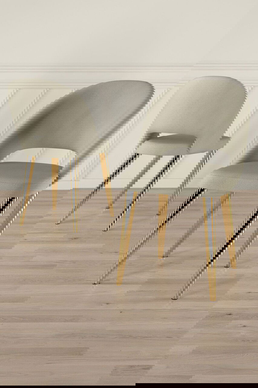Set scaune (6 bucăți), Charlotte, Pane, Crem / Aur