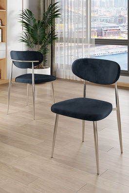 Set scaune (6 bucăți), Charlotte, Vina, Antracit / Crom