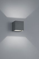 Aplica de perete pentru exterior Adaja, TRIO, 8x8x8 cm, 3W, 2x SMD, aluminiu turnat, antracit